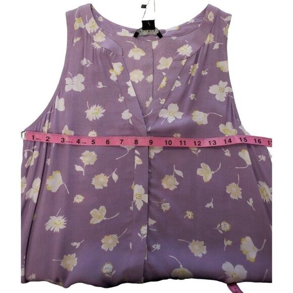 Sanctuary Button Front Blouse Top Women's‎ SMALL Purple White Yellow Floral NEW - Picture 4 of 11